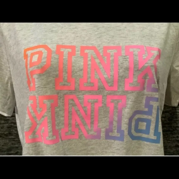 Victoria’s Secret PINK Heather Grey Pink Neon Bubble Gradient Size XL - Picture 6 of 13